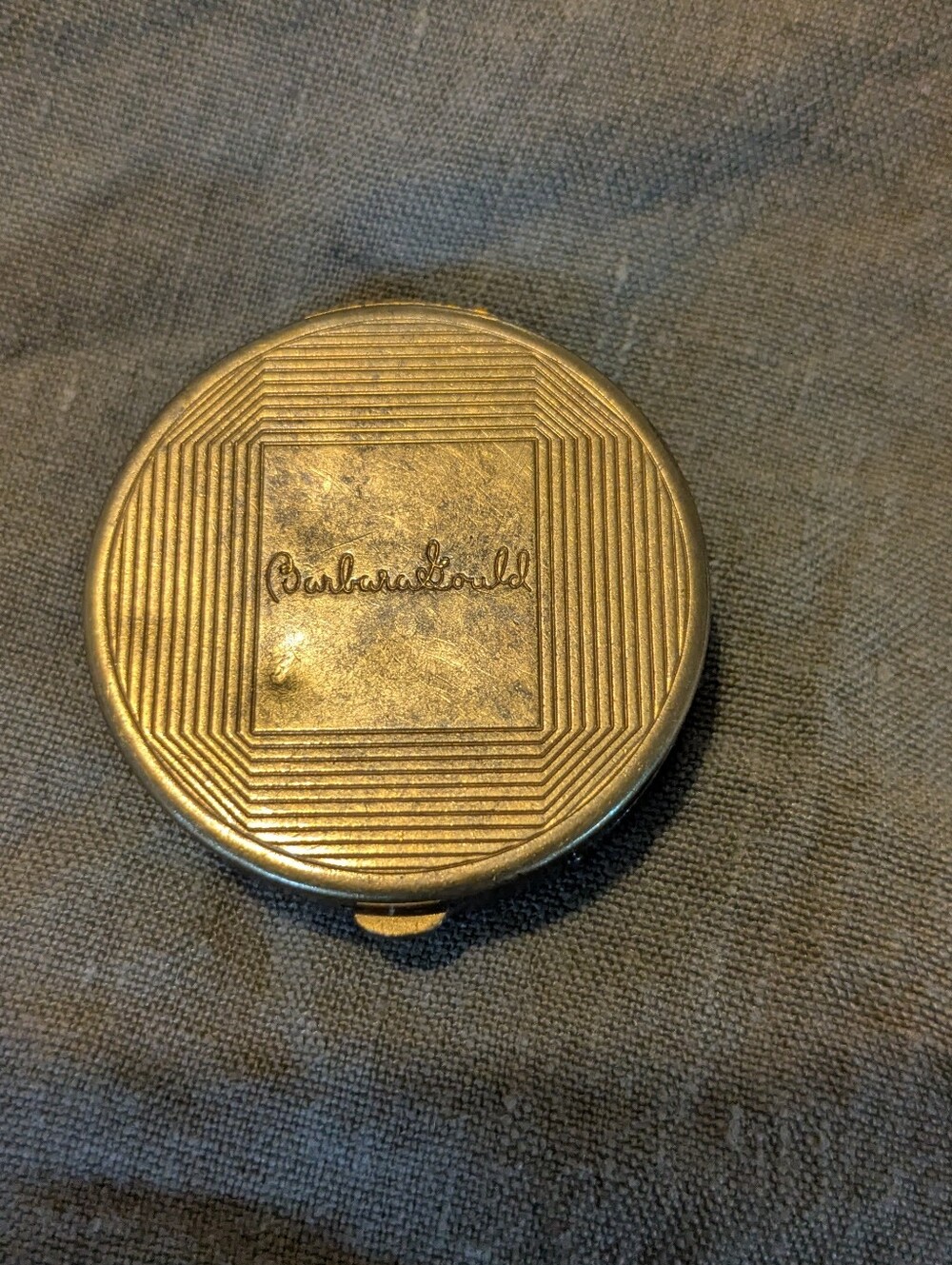 1939 Brass Compact With Mirror - Unusually Small! Iconic Barbara Barry